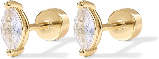 Pear Cut Studs | Ouro