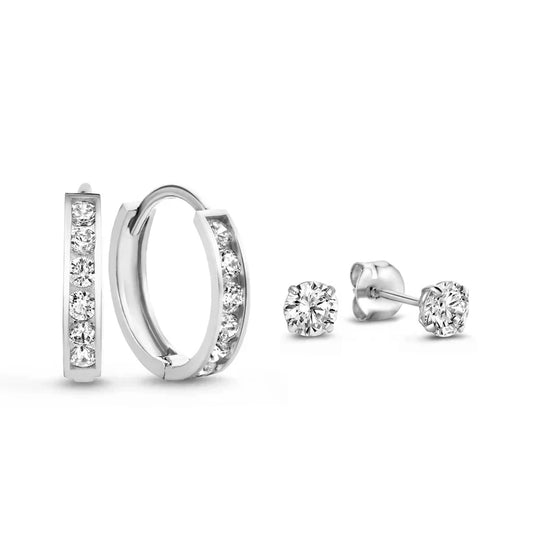 Dara Brillane Pedra Brincos Conjunto | Ouro
