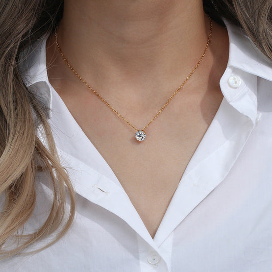 Kyla Solitaire Ouro Colar