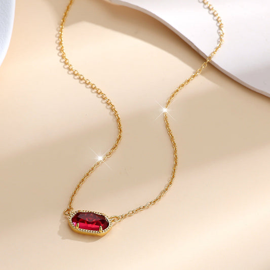 Classic Oval Rubi Colar | Ouro