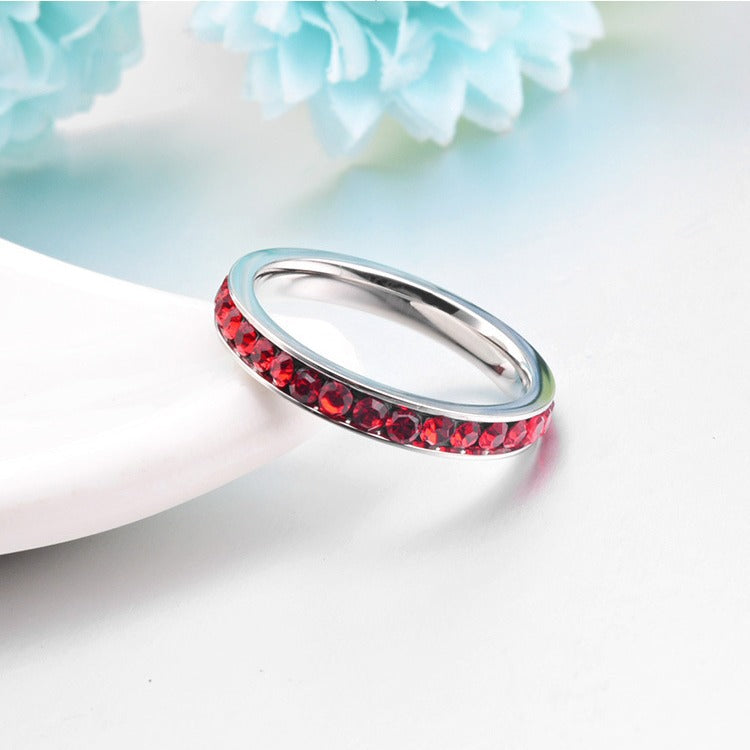 Rubi Eternity Band Anel | Branco Ouro