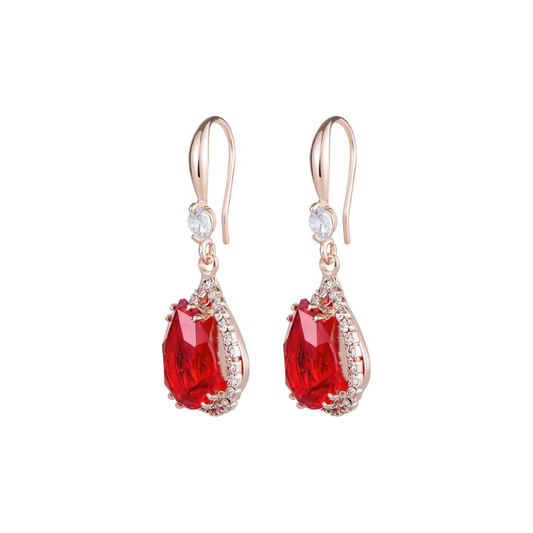 Rubi Teardrop Brincos | Rose Ouro