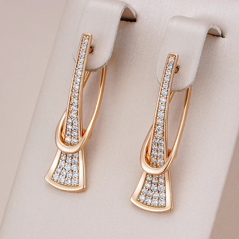 Radiant Layers Cristal Brincos | Ouro