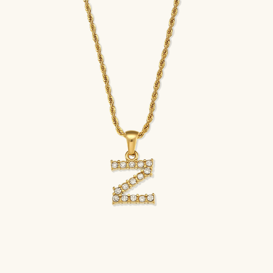Maeve Letter Initial Diamante Colar