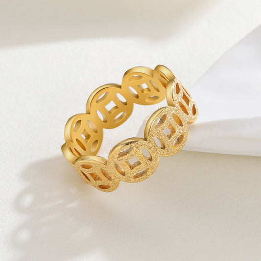 Ella Classic Pattern Anel | Ouro
