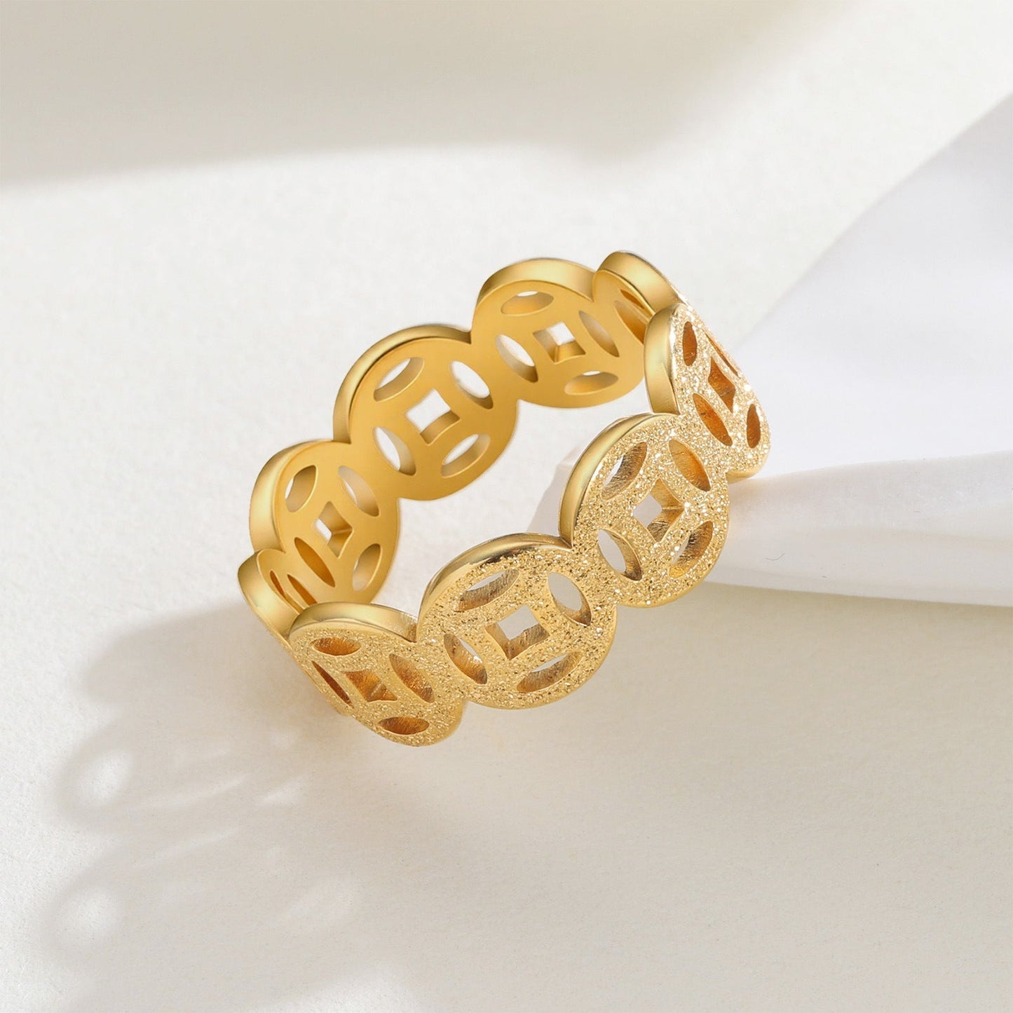 Ella Classic Pattern Anel | Ouro