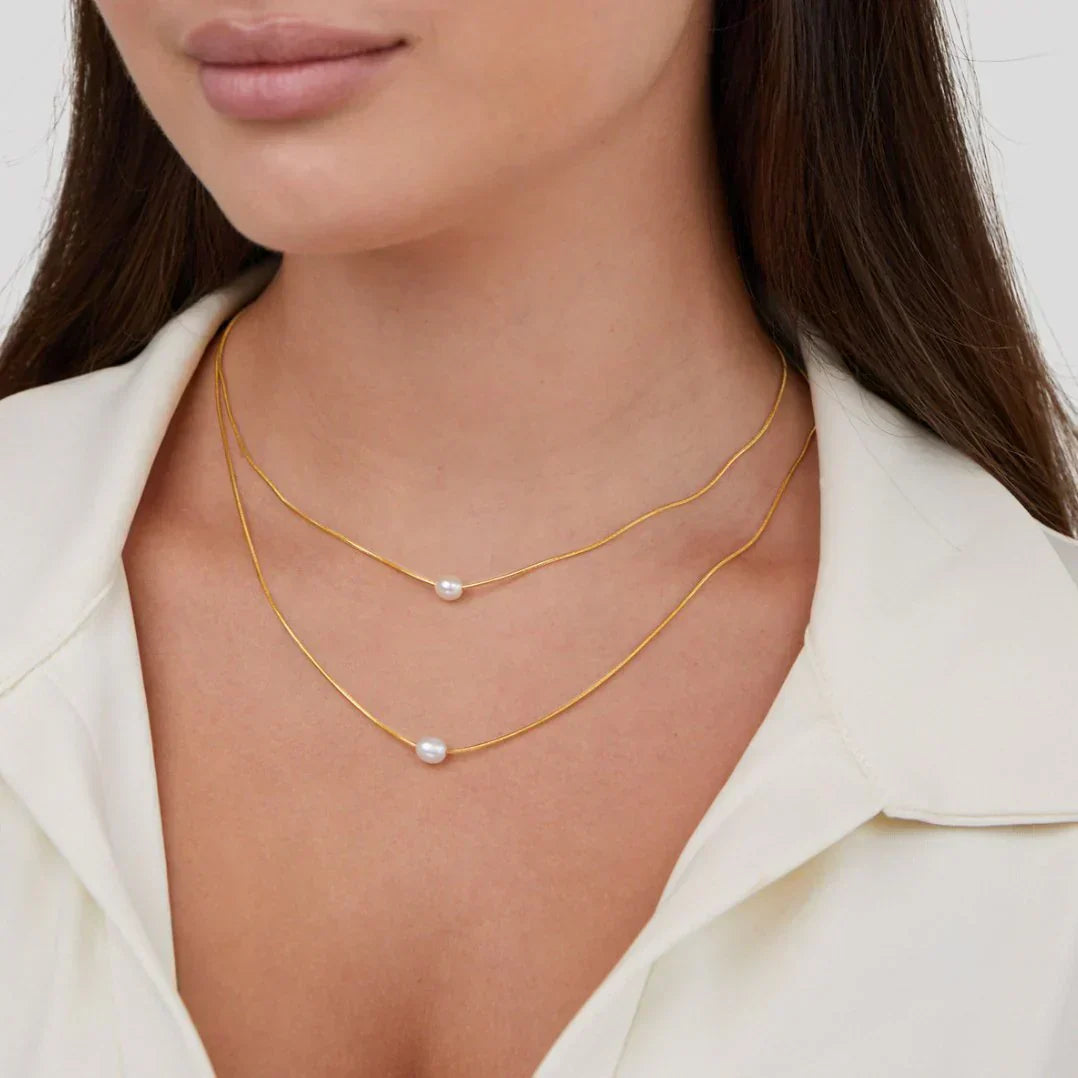 Sophisticated Layered Colar de Pérolas