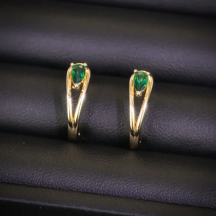 Ouro Esmeralda Accent Brincos de Argola