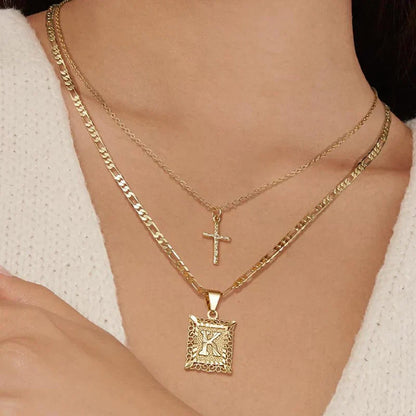 Cross Initial Conjunto de Colares | Ouro