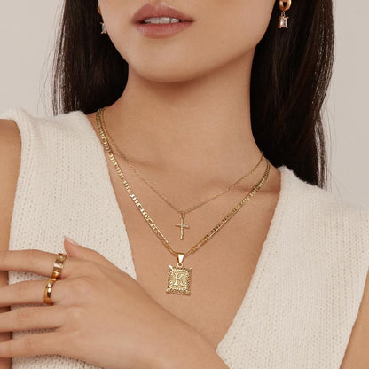 Cross Initial Conjunto de Colares | Ouro