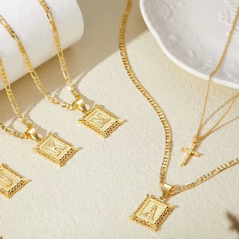 Cross Initial Conjunto de Colares | Ouro