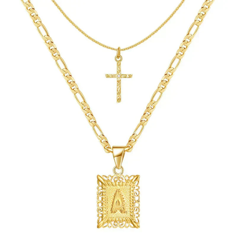 Cross Initial Conjunto de Colares | Ouro