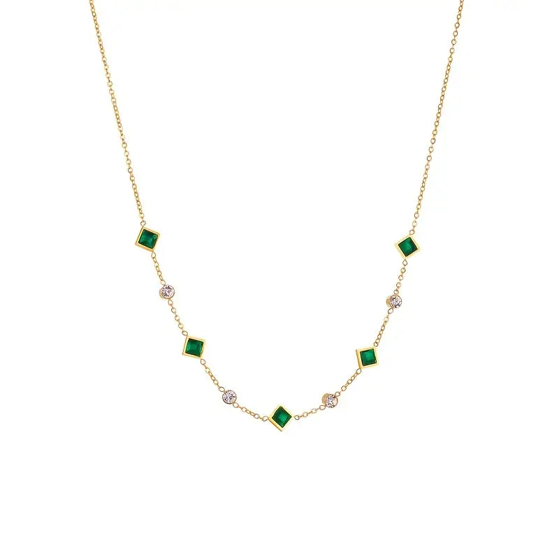 Ouro Esmeralda Geometric Station Colar