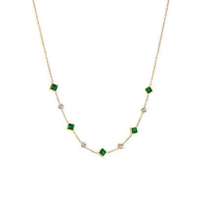Ouro Esmeralda Geometric Station Colar