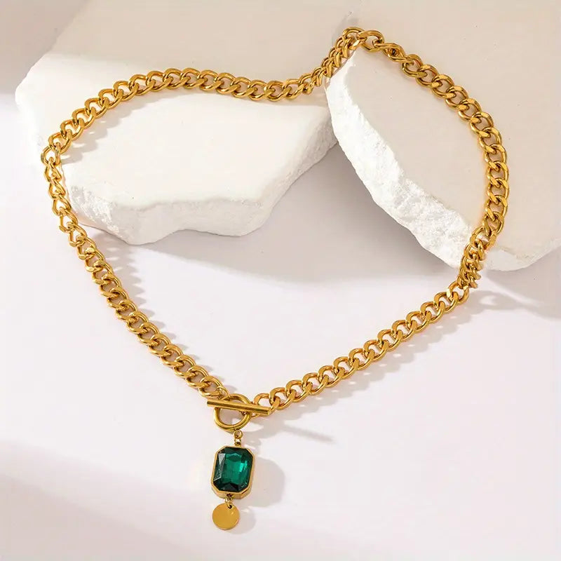 Ouro Esmeralda Chain Colar