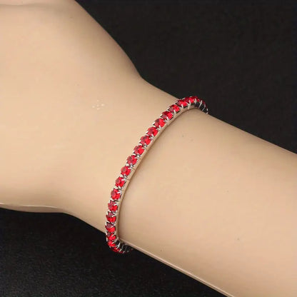 Prata Rubi Pulseira Tennis