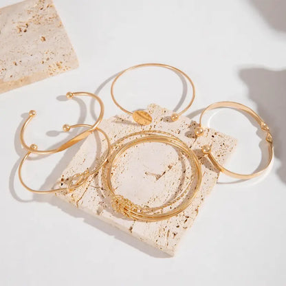 Knotted Elegance Conjunto de Pulseiras | Ouro