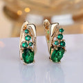 Ouro Esmeralda Cluster Brincos Pendentes