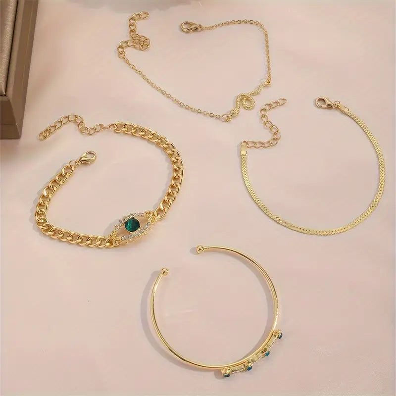 Ouro Esmeralda Pulseira com Pendente Conjunto