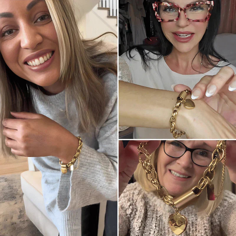 Heartened Chunky Pulseira | Ouro