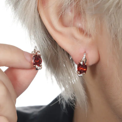 Crimson Twilight Brincos Pendentes | Ouro