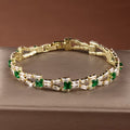 Verde Link Pulseira Tennis | Ouro