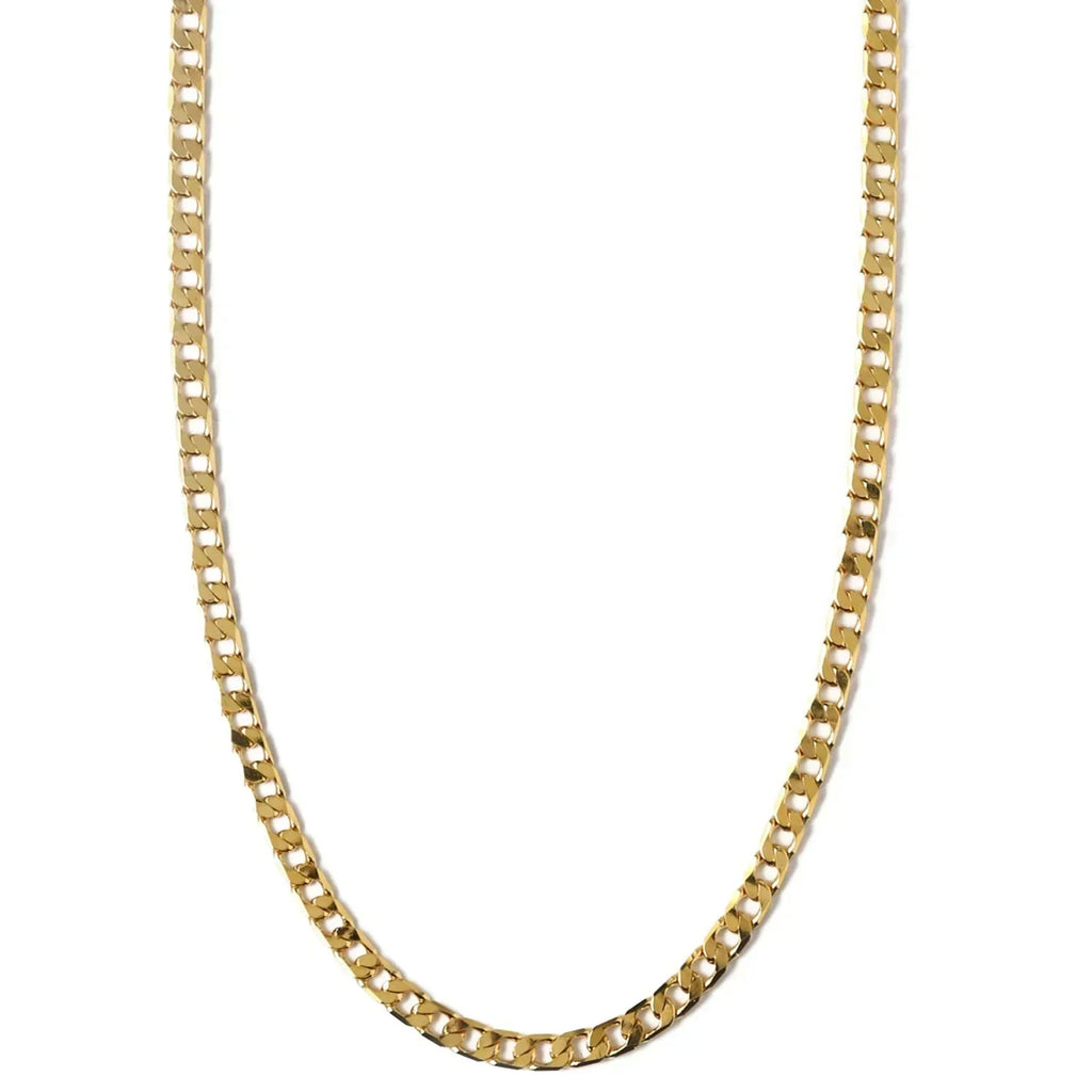 Flat Link Curb Chain Colar | Ouro