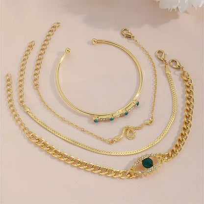 Ouro Esmeralda Pulseira com Pendente Conjunto