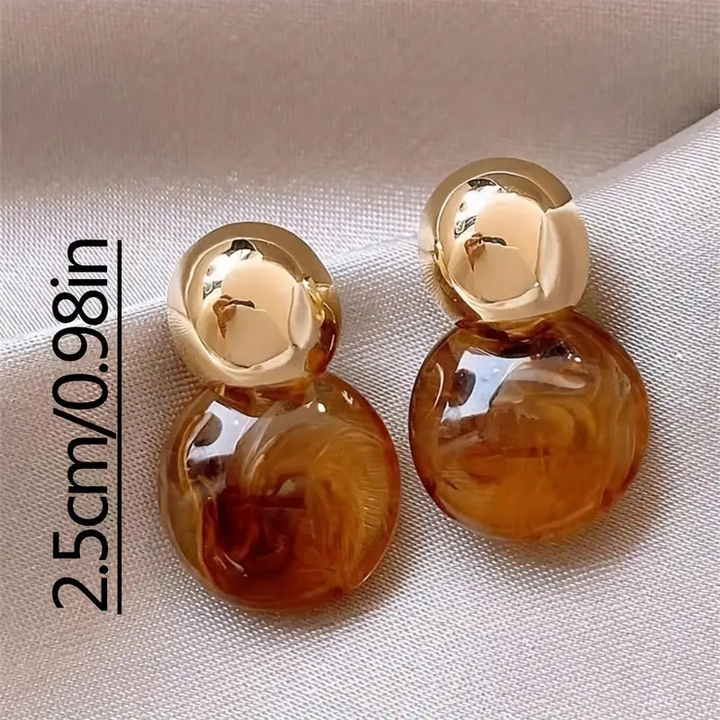 Aurélie Amber Brincos Pendentes | Ouro