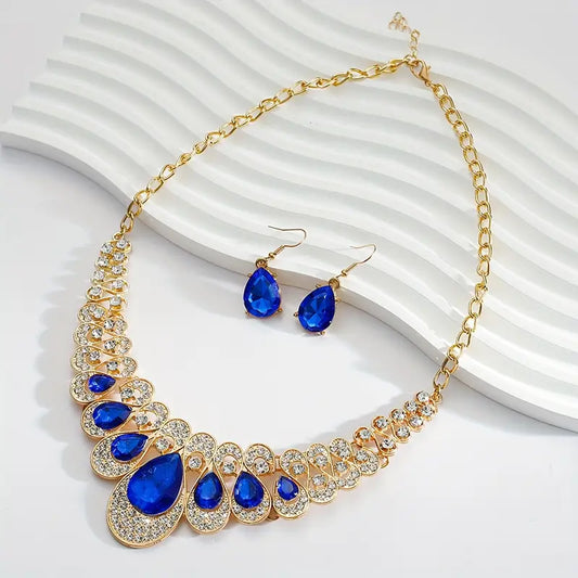 Maevina Safira Conjunto de Joias | Ouro