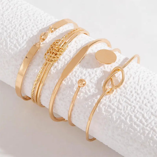 Knotted Elegance Conjunto de Pulseiras | Ouro