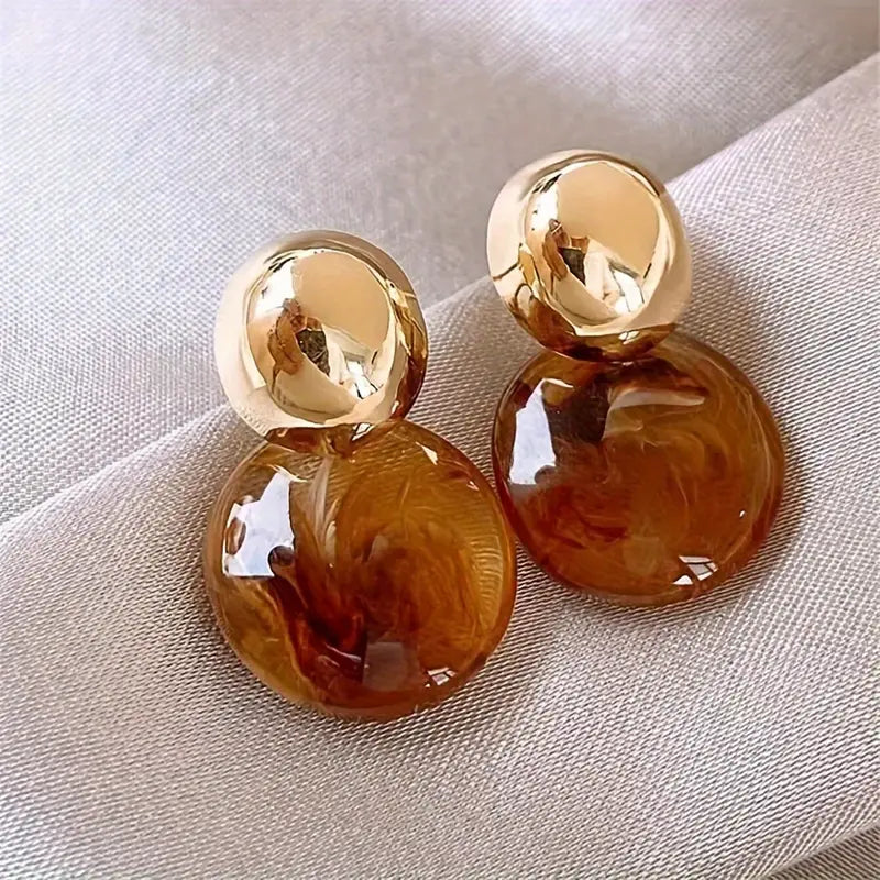 Aurélie Amber Brincos Pendentes | Ouro