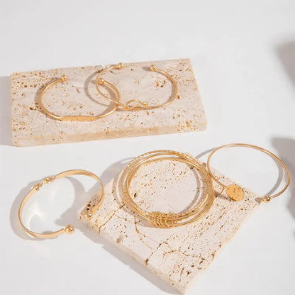 Knotted Elegance Conjunto de Pulseiras | Ouro