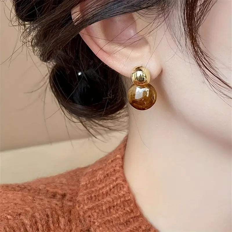 Aurélie Amber Brincos Pendentes | Ouro