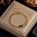 Ouro Esmeralda Bar Chain Pulseira