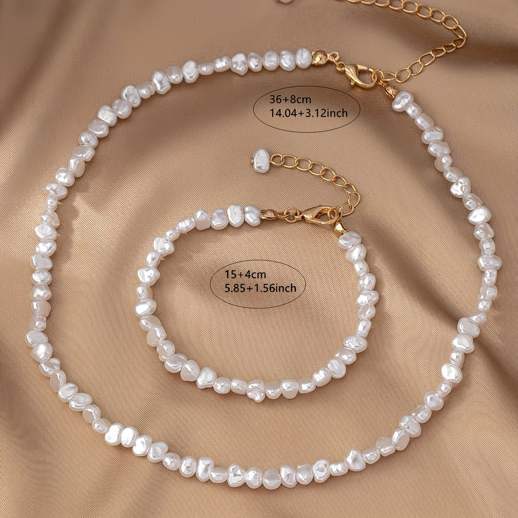 Baroque Colar de Pérolas & Conjunto de Pulseiras