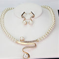 Elegant Natural Colar de Pérolas Conjunto