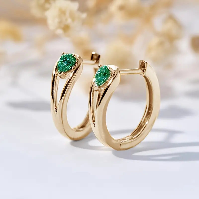Ouro Esmeralda Accent Brincos de Argola