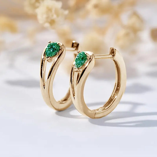 Ouro Esmeralda Accent Brincos de Argola