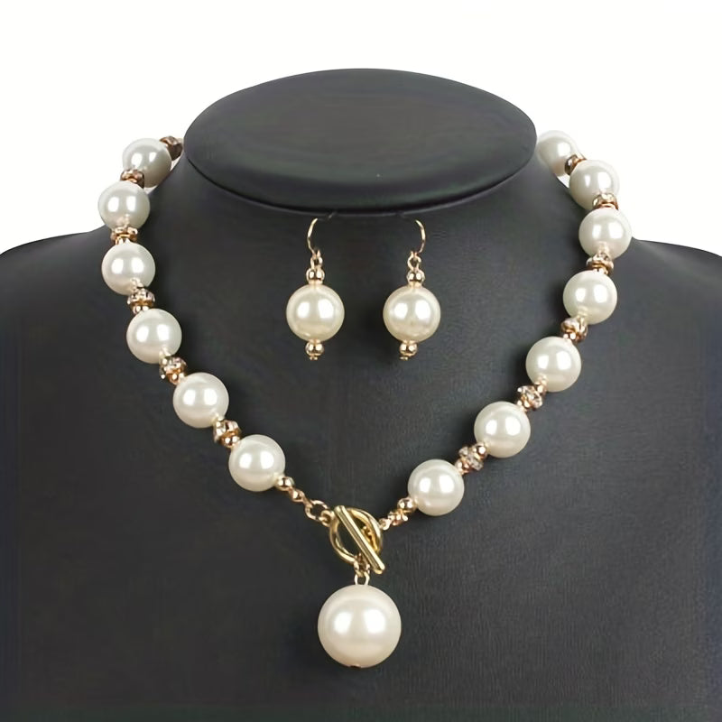 Chunky Pérola Statement Conjunto de Colares