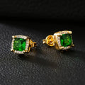 Ouro Esmeralda Halo Brincos de Pressão