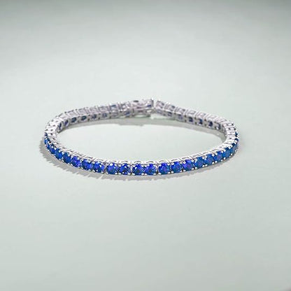 Safira Pulseira Tennis | Branco Ouro