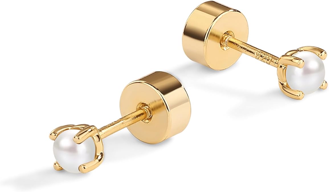 Dainty Pérola Studs | Ouro