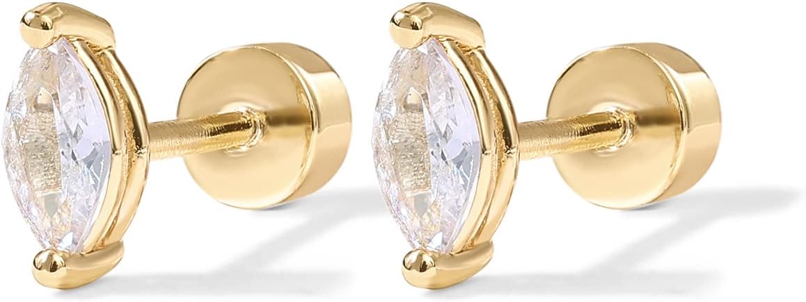 Pear Cut Studs | Ouro