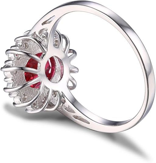 Classic Rubi Halo Anel | Branco Ouro