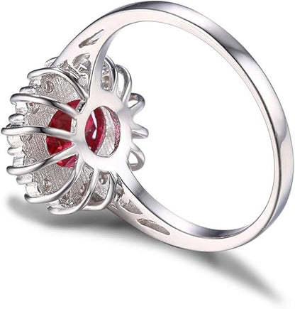 Classic Rubi Halo Anel | Branco Ouro