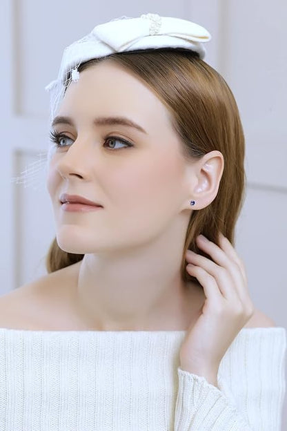 Classic Safira Brincos de Pressão | Branco Ouro