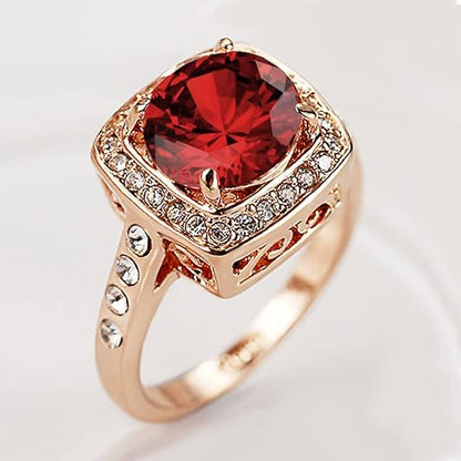 Rubi Halo Statement Anel | Rose Ouro