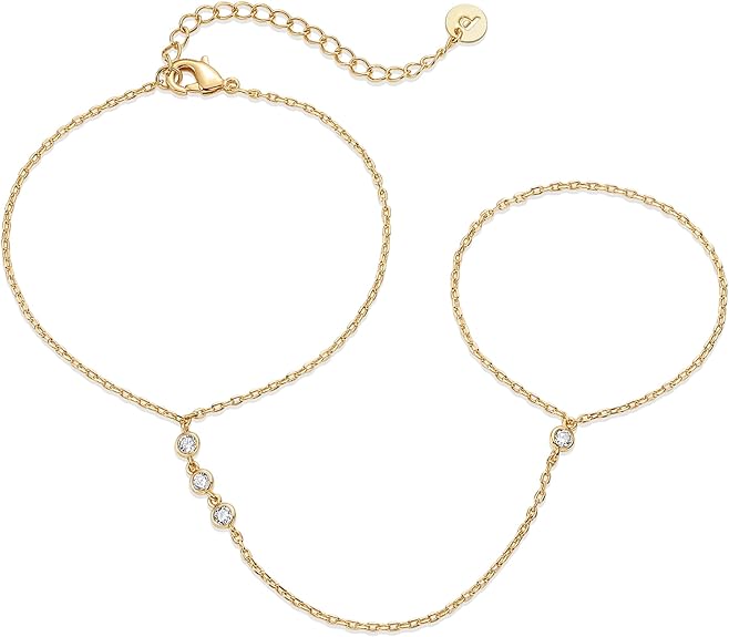 Beaded Handchain Pulseira | Ouro