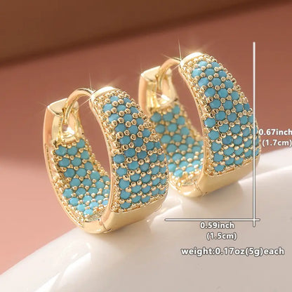 Golden-Tone Turquesa Beaded Brincos de Argola | Ouro